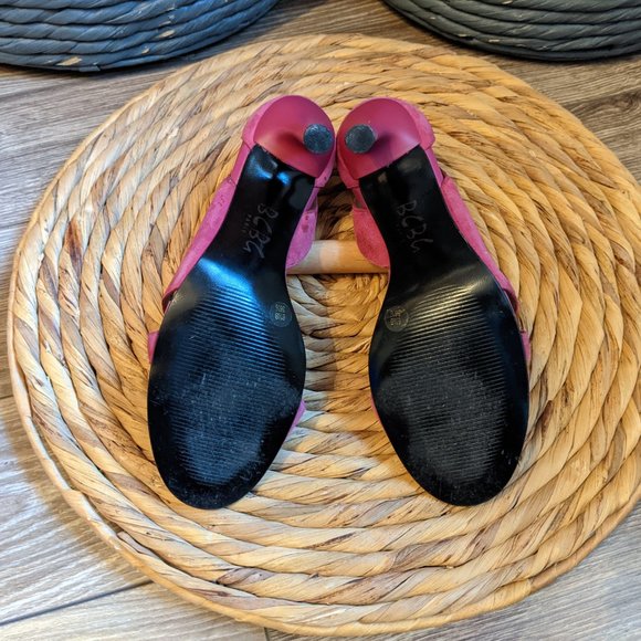 Used (W6.5) - BCBG PARIS Magenta Suede D'Orsay Sandal - Picture 7 of 10